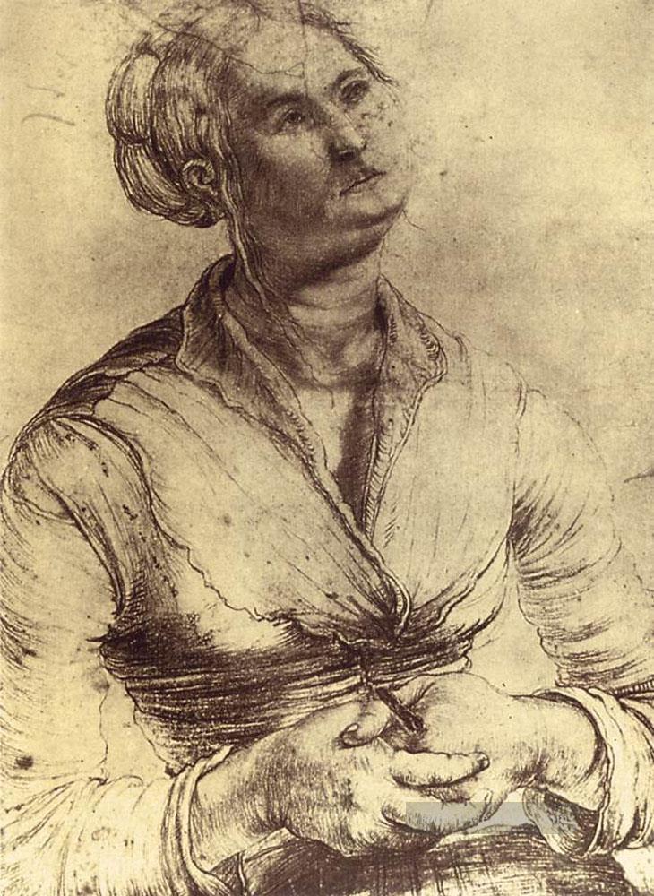 Frau Blick nach oben Renaissance Matthias Grunewald Ölgemälde
